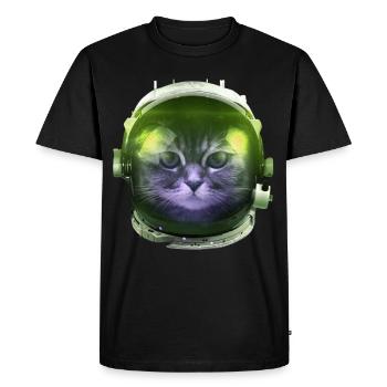 Cadeau drôle de voyage spatial de chat astronaute - T-shirt Premium bio Homme - noir - Devant - Nico (187cm)
