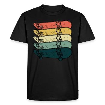 Skateboarder Skateboard Rétro Skater Vintage Hobby - T-shirt Premium bio Homme - noir - Devant - Nico (187cm)