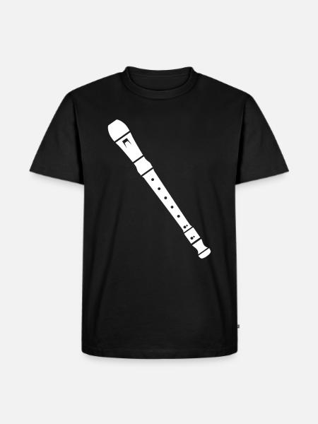 Flöte - Männer Premium Bio T-Shirt - Schwarz