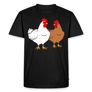 Poulets poules poulets - T-shirt Premium bio Homme - noir - Devant - Nico (187cm)