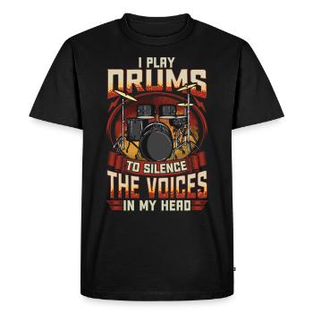Drums Statement Drummer Drums disant cadeau - T-shirt Premium bio Homme - noir - Devant - Nico (187cm)
