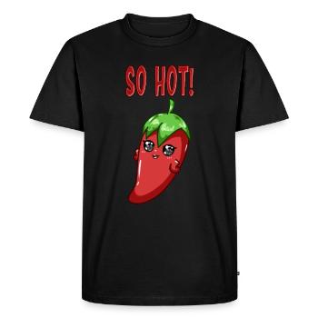 Mignon Chilli Chica So Hot Poivrons Drôles - T-shirt Premium bio Homme - noir - Devant - Nico (187cm)