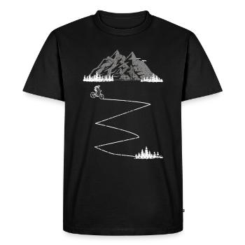 Real guys go downhill - Men's Premium Organic T-Shirt - black - Front - Nico (187cm)