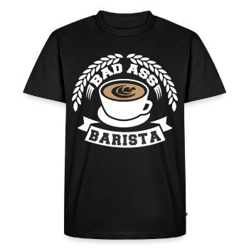 Barista coffee bean cafe coffee - Men's Premium Organic T-Shirt - black - Front - Nico (187cm)