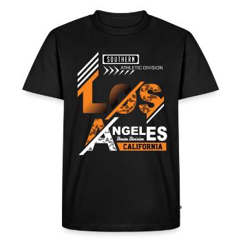 Los Angeles La - T-shirt Premium bio Homme - noir - Devant - Nico (187cm)