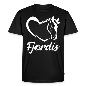 Cheval Fjord - Fjordi avec un coeur - T-shirt Premium bio Homme - noir - Devant - Nico (187cm)