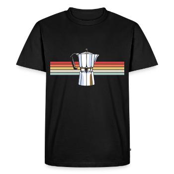 Coffee retro barista coffee bean milk - Men's Premium Organic T-Shirt - black - Front - Nico (187cm)