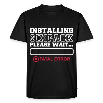 Installing Sixpack ERROR Waschbrettbauch - Männer Premium Bio T-Shirt - Schwarz - Vorne - Nico (187cm)