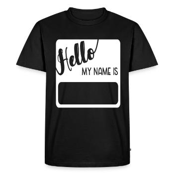 Hello My Name Is - Men's Premium Organic T-Shirt - black - Front - Nico (187cm)