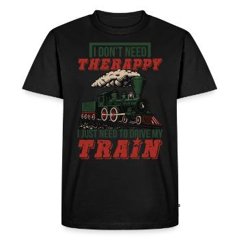 Railway locomotive steam locomotive conductor railroad workers - Men's Premium Organic T-Shirt - black - Front - Nico (187cm)