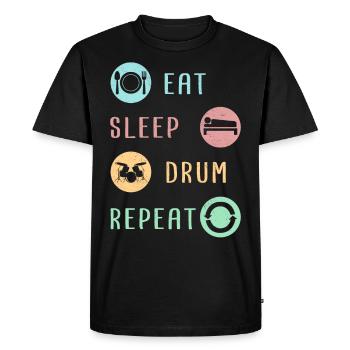 Batteur batteur batteur cadeau batteur - T-shirt Premium bio Homme - noir - Devant - Nico (187cm)