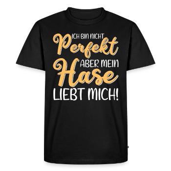 Mon lapin m'aime - T-shirt Premium bio Homme - noir - Devant - Nico (187cm)