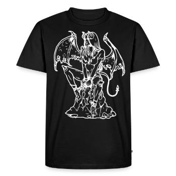 Démon Satan Diable Diable Diable Diable Femme Sombre - T-shirt Premium bio Homme - noir - Devant - Nico (187cm)