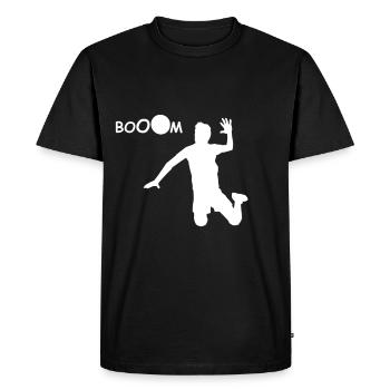 Volleyball player beach volleyball player onomatopoeia Booom - Men's Premium Organic T-Shirt - black - Front - Nico (187cm)