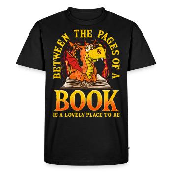Livre Dragon Lire Livre-livre-livre Roman Auteur - T-shirt Premium bio Homme - noir - Devant - Nico (187cm)