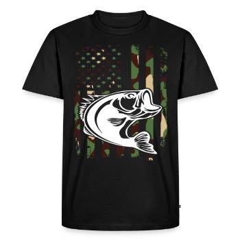 Fishing camouflage - Men's Premium Organic T-Shirt - black - Front - Nico (187cm)
