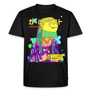 Anime girl streetware - Men's Premium Organic T-Shirt - black - Front - Nico (187cm)