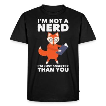 Renard nerd? Intelligent avec un cadeau de livres - T-shirt Premium bio Homme - noir - Devant - Nico (187cm)
