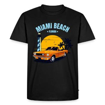 Miami Beach Muscle Car Auto Floride - T-shirt Premium bio Homme - noir - Devant - Nico (187cm)