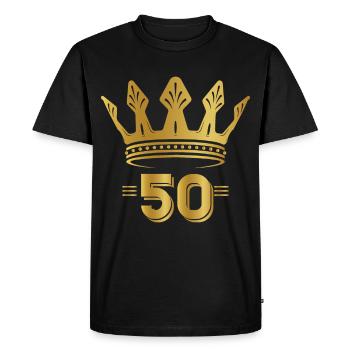50th birthday King of the age of 50 - Men's Premium Organic T-Shirt - black - Front - Nico (187cm)