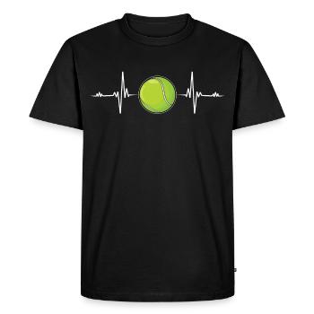 Tennis Battement de coeur De Tennis Cadeau Drôle - T-shirt Premium bio Homme - noir - Devant - Nico (187cm)