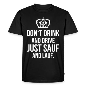 Ne pas boire et conduire, juste boire et courir - T-shirt Premium bio Homme - noir - Devant - Nico (187cm)
