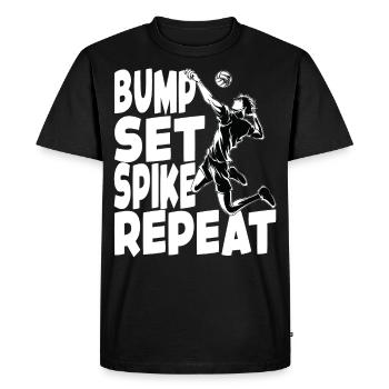 Bump Set Spike Repeat Volleyball Volleyball de plage - T-shirt Premium bio Homme - noir - Devant - Nico (187cm)