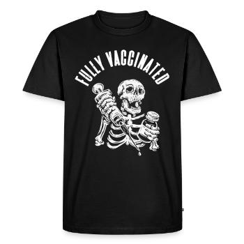 Vaccin contre la seringue crânienne vaccinée - T-shirt Premium bio Homme - noir - Devant - Nico (187cm)