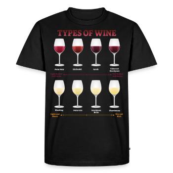 Vin vin blanc types de vin vin rouge vin vinificateur cadeau - T-shirt Premium bio Homme - noir - Devant - Nico (187cm)