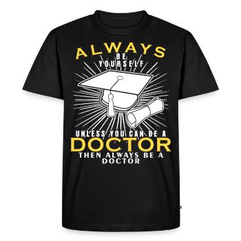 Docteur doctorat doctorat disant - T-shirt Premium bio Homme - noir - Devant - Nico (187cm)