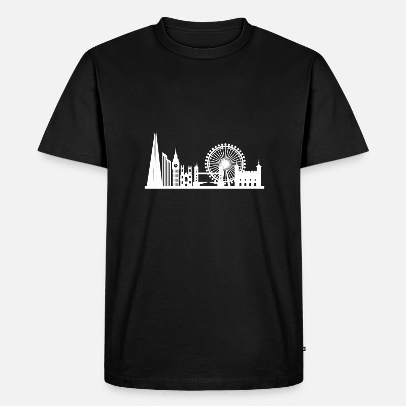 London Skyline - Männer Premium Bio T-Shirt - Schwarz