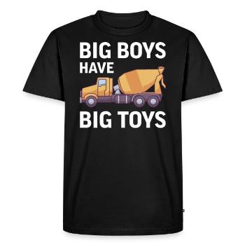 Ciment mélangeur chantier de construction camion chauffeur cadeau béton - T-shirt Premium bio Homme - noir - Devant - Nico (187cm)