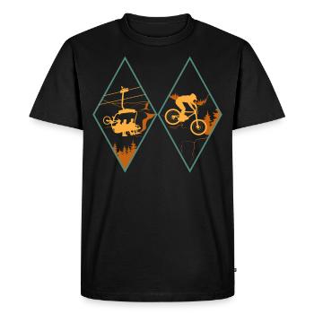 Mountain Bike MTB Diamond Trail Downhill - Men's Premium Organic T-Shirt - black - Front - Nico (187cm)