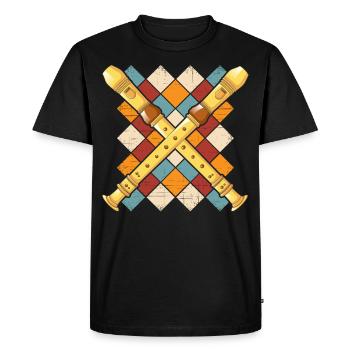 Flûte Flûte Flûte Flûte Flûtiste Flûtiste Rétro - T-shirt Premium bio Homme - noir - Devant - Nico (187cm)