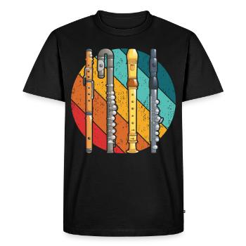 Flûte Flûte Flûte Flûte Flûtiste Flûtiste Rétro Vintage - T-shirt Premium bio Homme - noir - Devant - Nico (187cm)