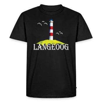 Langeoog Mer du Nord Île Souvenir Idée cadeau - T-shirt Premium bio Homme - noir - Devant - Nico (187cm)