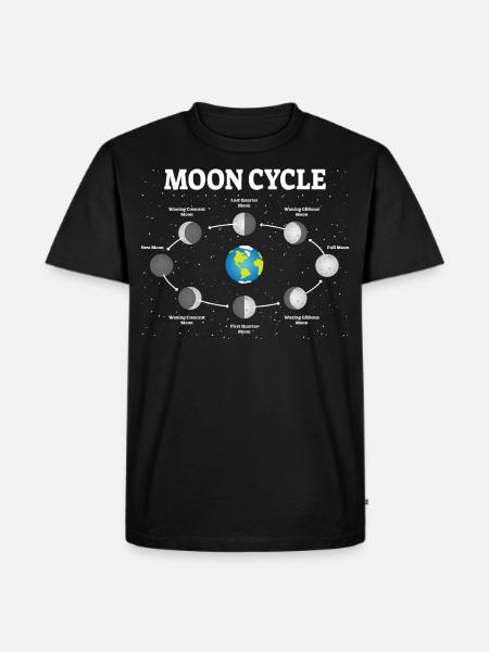 Moon Faser Moon Faser Moon Fuldmåne Astronomi - Herre Premium økologisk T-shirt - sort