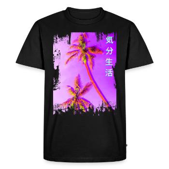 Vaporwave / 80s & 90s Vintage Vaporwave japanese - Men's Premium Organic T-Shirt - black - Front - Nico (187cm)