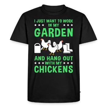 Chickens | Chicken Chicken Chicken Chicken Owner Gift - Men's Premium Organic T-Shirt - black - Front - Nico (187cm)