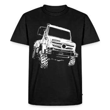 Unimog, commercial vehicle, truck, Unimog 406, tractor - Men's Premium Organic T-Shirt - black - Front - Nico (187cm)