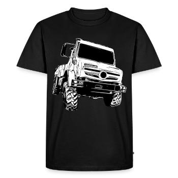 Unimog, commercial vehicle, truck, Unimog 406, tractor - Men's Premium Organic T-Shirt - black - Front - Nico (187cm)
