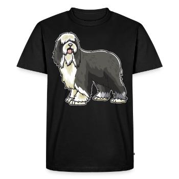 Bearded Collie cadeau chien - T-shirt Premium bio Homme - noir - Devant - Nico (187cm)
