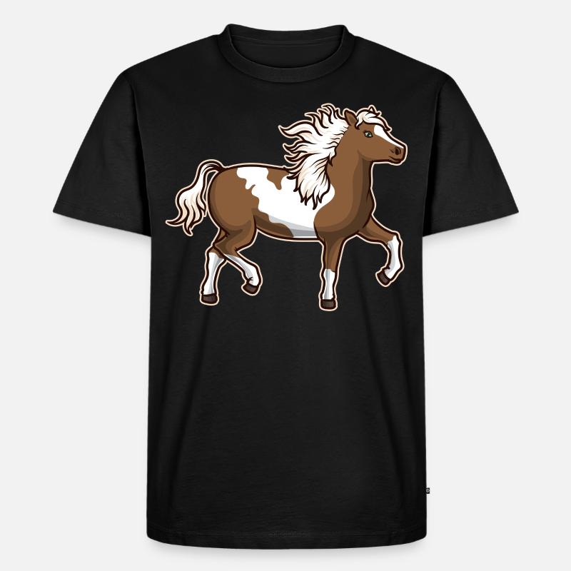 Schecke Pinto Pferd Geschenkidee - Männer Premium Bio T-Shirt - Schwarz