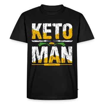 Keto - Keto Régime Homme - T-shirt Premium bio Homme - noir - Devant - Nico (187cm)
