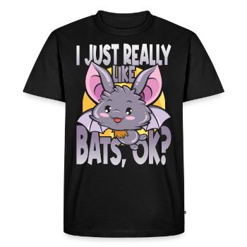 I Just Really Like Bats, Ok? Bat Lovers - Men's Premium Organic T-Shirt - black - Front - Nico (187cm)