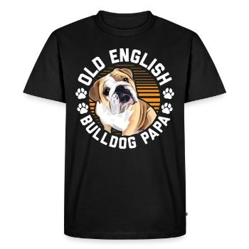 Old English Bulldog papa | Propriétaire de chien cadeau - T-shirt Premium bio Homme - noir - Devant - Nico (187cm)