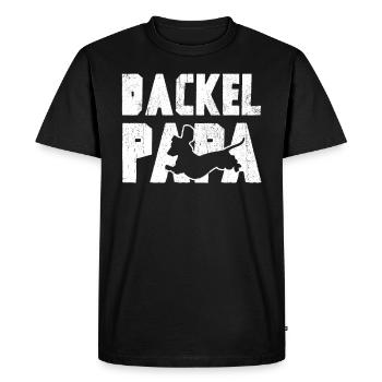 Teckel Papa Maître - T-shirt Premium bio Homme - noir - Devant - Nico (187cm)