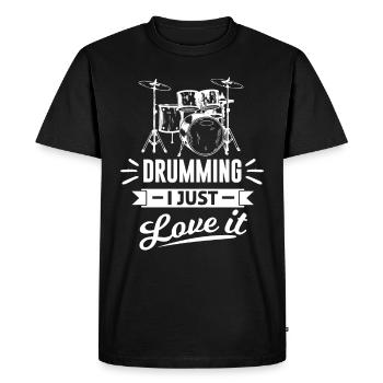Drum Love Drums Drummer Drummer - Men's Premium Organic T-Shirt - black - Front - Nico (187cm)