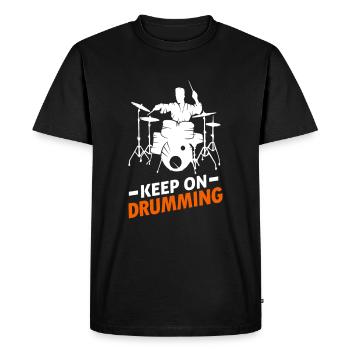 Batteur tambour de tambour bass musiciens - T-shirt Premium bio Homme - noir - Devant - Nico (187cm)