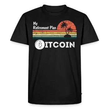 My retirement plan Bitcoin - T-shirt Premium bio Homme - noir - Devant - Nico (187cm)
